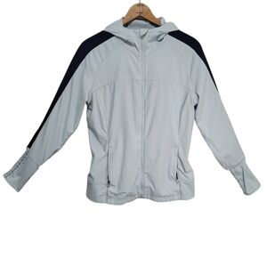 Brooks Running Women's Lightweight Hooded Zip Canopy Jacket Size M Flawed
